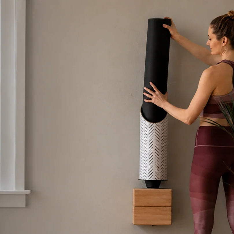 Mache yoga storage tube to keep your mat protected, organized, and ready to use without adding unnecessary clutter.