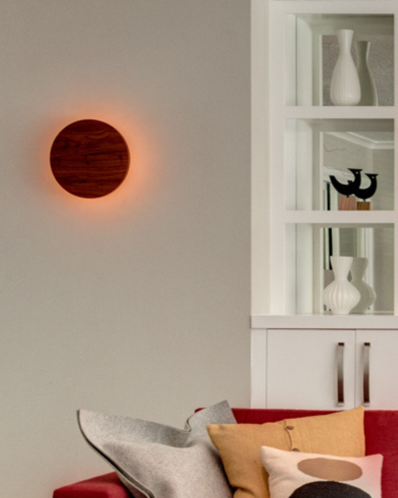 Mache Design studio circular wood sconce