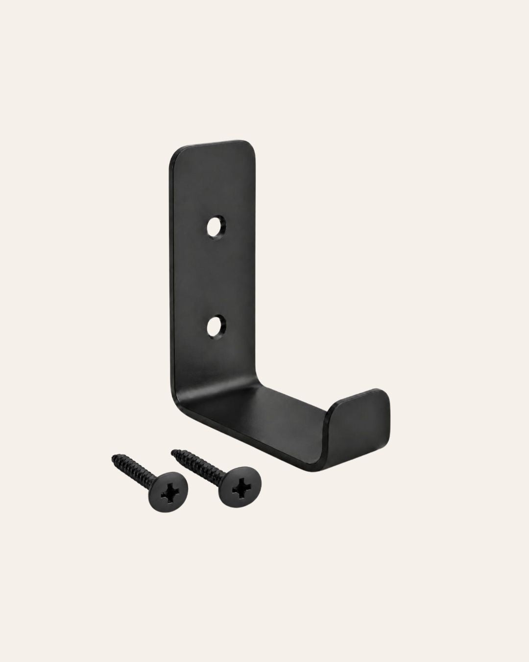 Yoke Hook matte black steel wall hook with mounting screws