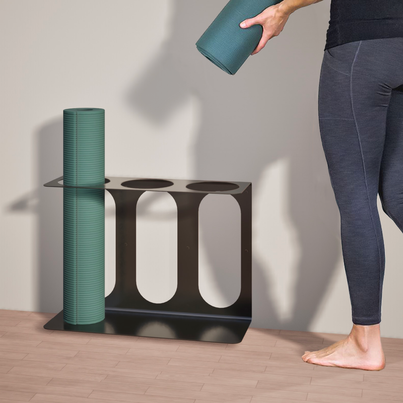 Yoga Mat Wall Rack | Holds 3 Mats/Rollers